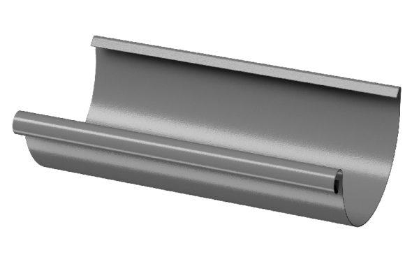Желоб полукруглый D125 3 м Döcke STAL PREMIUM Графит, (RAL 7024) купить в Буденновске
