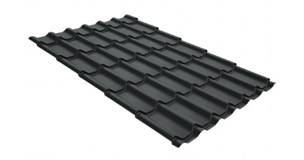 Металлочерепица классик GL 0,5 GreenCoat Pural Matt RR 23 темно-серый (RAL 7024 мокрый асфальт) купить в Буденновске