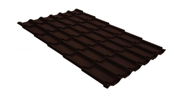 Металлочерепица классик GL 0,5 GreenCoat Pural Matt RR 887 шоколадно-коричневый (RAL 8017 шоколад) купить в Буденновске
