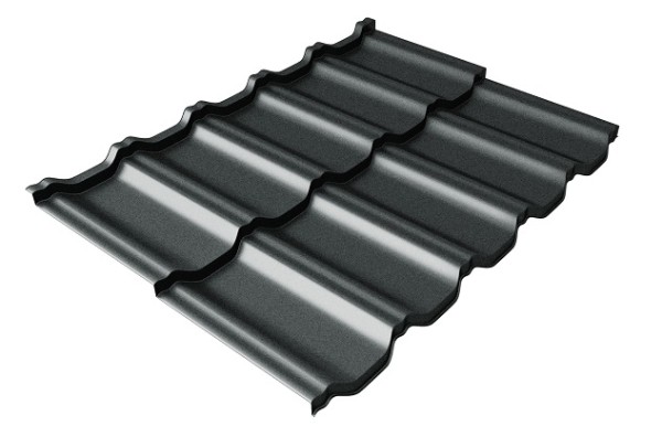 Металлочерепица модульная Квинта Uno Grand Line c 3D резом 0,5 Satin RAL 7016 антрацитово-серый купить в Буденновске
