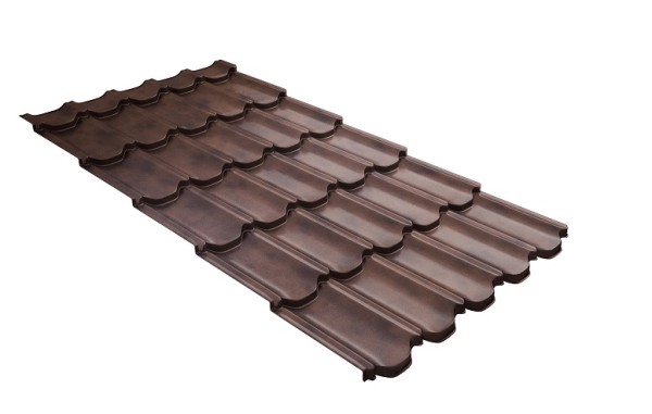 Металлочерепица квинта плюс с  3D резом 0,45 Safari Twincolor Brown купить в Буденновске