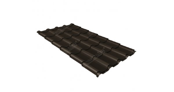 Металлочерепица камея GL 0,5 GreenCoat Pural matt RR 32 темно-коричневый (RAL 8019 серо-коричневый) купить в Буденновске