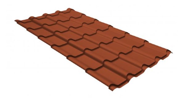 Металлочерепица камея GL 0,5 GreenCoat Pural RR 750 кирпично-красный (RAL 8004 терракота) купить в Буденновске