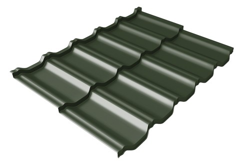 Металлочерепица модульная Квинта Uno Grand Line c 3D резом 0,5 GreenСoat Pural RR 11 темно-зеленый (RAL 6020 хромовая зелень) купить в Буденновске