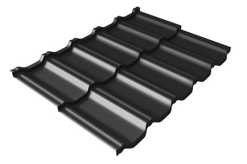 Металлочерепица модульная Квинта Uno Grand Line c 3D резом 0,5 Quarzit lite RAL 9005 черный купить в Буденновске
