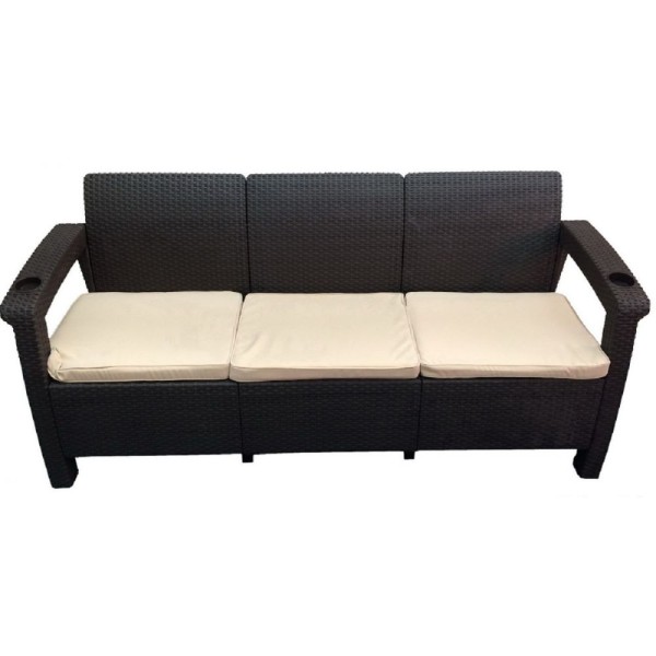 Трёхместный диван  Yalta Sofa 3 Seat венге купить в Буденновске