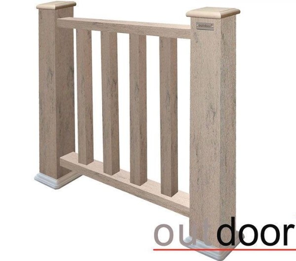 Ограждение из ДПК Outdoor Классик 3D STORM серый микс купить в Буденновске