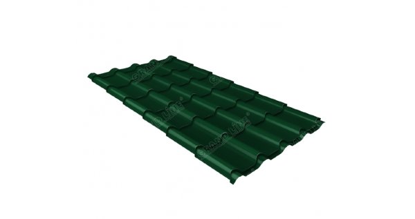 Металлочерепица камея 0,5 Satin RAL 6005 зеленый мох купить в Буденновске