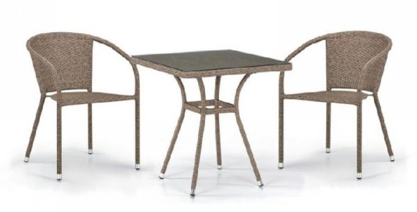 Комплект плетеной мебели AFINA из иск. ротанга T282BNT/Y137C-W56 Light Brown 2Pcs купить в Буденновске