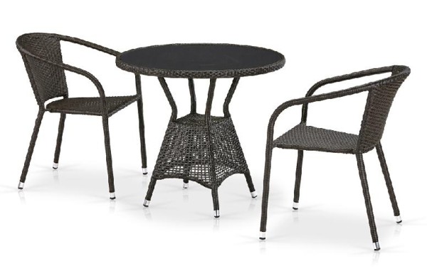 Комплект плетеной мебели AFINA из иск. ротанга T707ANS/Y137C-W53 Brown 2Pcs купить в Буденновске