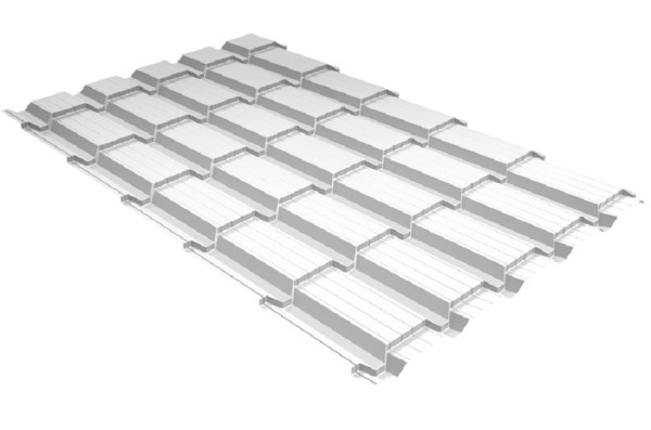 Металлочерепица GL квадро профи 0,5 Satin RAL 9003 сигнальный белый купить в Буденновске