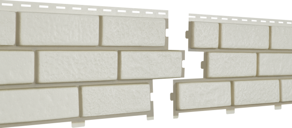 Фасадная панель Ю-Пласт Стоун Хаус Кирпич с декорированным швом Белый купить в Буденновске