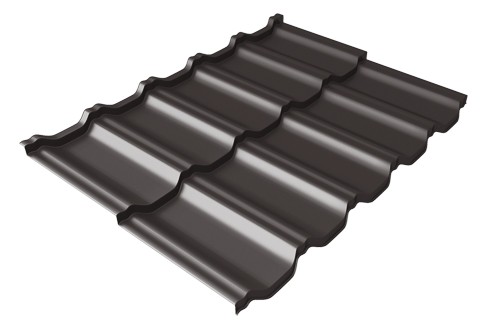 Металлочерепица модульная Квинта Uno Grand Line c 3D резом 0,5 Satin Мatt RR 32 темно-коричневый купить в Буденновске