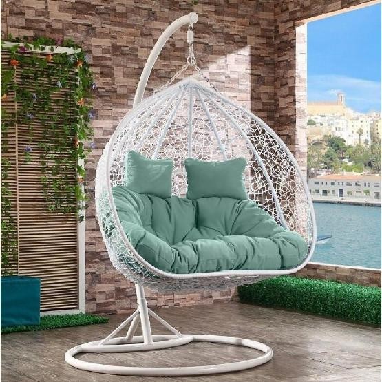 Кресло Подвесное из искусственного ротанга AFM-109A White/Green купить в Буденновске