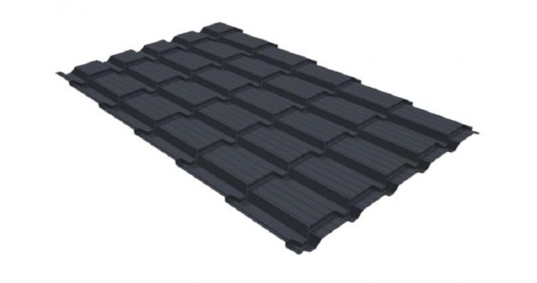 Металлочерепица GL квадро профи 0,5 GreenCoat Pural RR 23 темно-серый (RAL 7024) мокрый асфальт купить в Буденновске