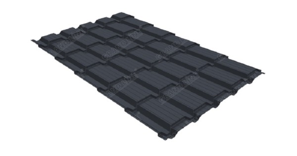 Металлочерепица GL квадро профи 0,5 Satin RAL 7024 мокрый асфальт купить в Буденновске