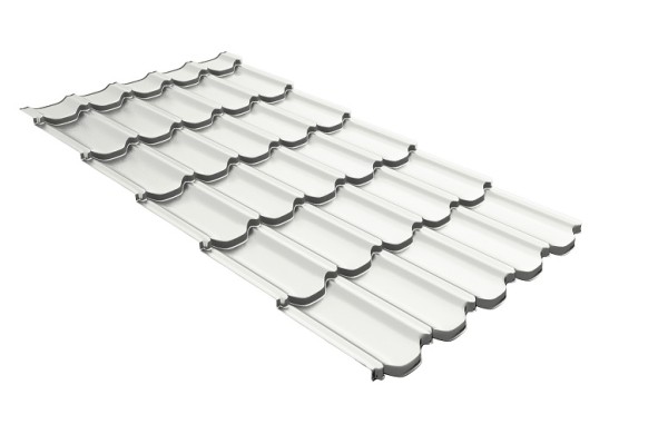 Металлочерепица квинта плюс с 3D резом 0,5 Satin RAL 9003 сигнальный белый купить в Буденновске