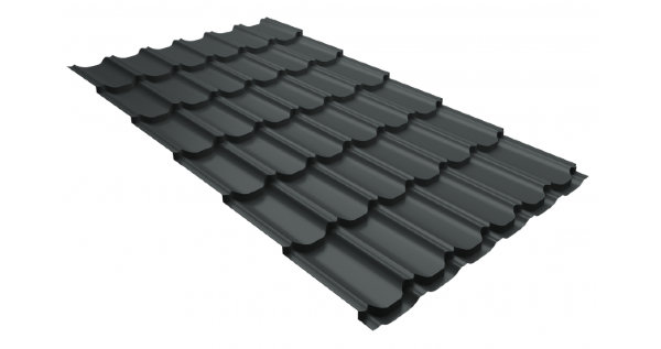 Металлочерепица квинта плюс 0,5 GreenCoat Pural Matt RR 23 темно-серый (RAL 7024 мокрый асфальт) купить в Буденновске