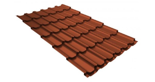 Металлочерепица квинта плюс 0,5 GreenCoat Pural RR 750 кирпично-красный (RAL 8004 терракота) купить в Буденновске